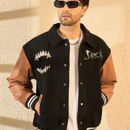 FUGAZEE Men Woollen Varsity Jacket with Embroidered-image-22