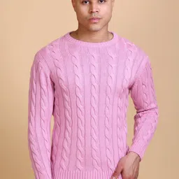 Dzant Men Cable Knit Cardigan with Embellished Detail-picture-54