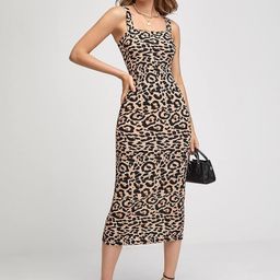 Attire Empire Animal Print Bodycon Midi Dress-image-81