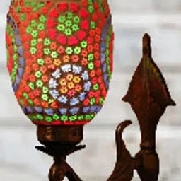 Somil Premium Designer Glass Wall / Night Lamp Elegant & Stylish Dcor Accent for Modern Interiors, color- Multicolour, Size:- 24.5 X 29.5 X 37 CM-image-32