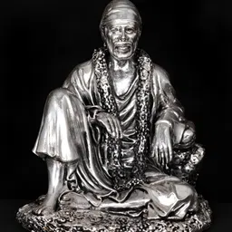 Exotic India Home Decor Brass Statue Small Sitting Sai Baba-55