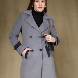 Juelle Notch Lapel Collared Over Coat-image-83