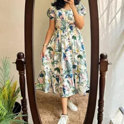 ATOXIC Women Floral Print Puff Sleeve Round Neck Straight Kurta-picture-20