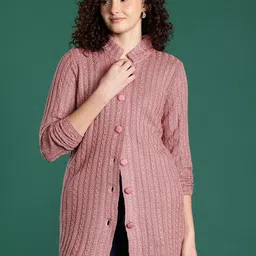 Cayman Cable Knit Button-Down Longline Cardigan-picture-38