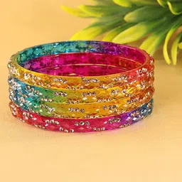ZULKA Set Of 8 Crystals Kada Bangles-picture-9