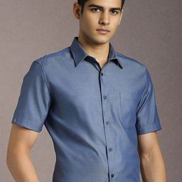 Louis Philippe Spread Collar Pure Cotton Formal Shirt-picture-10