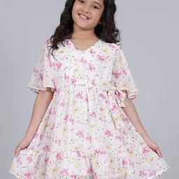 Cantabil Striped Flared Sleeve Fit & Flare Midi Dress-image-98