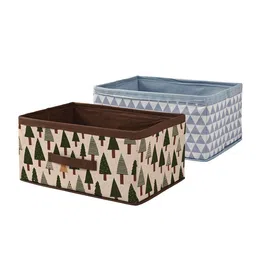 Kuber Industries White 2 Pieces Printed Multi-Utility Organisers-43