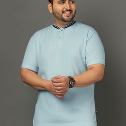 Club York Striped Mandarin Collar Plus Size T-shirt-picture-18