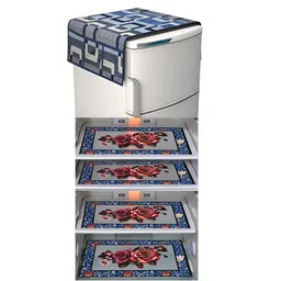 LooMantha 5-Pcs Blue & Maroon Printed Fridge Cover-image-24