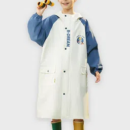 Little Surprise Box LLP Kids & Teens Ivory White Cap Style Knee Length Raincoat-image-44