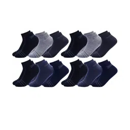Akeeta Unisex Set Of 12 Striped Cotton Ankle Length Socks-picture-20