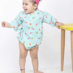Polka Tots Unisex Infants Printed Pure-Cotton Wrap Bodysuit With Matching Pouch-picture-11