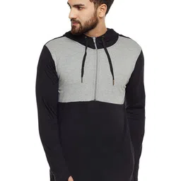 Hypernation Men Colourblocked Hooded Sweatshirt-image-18