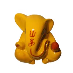 Rare Planet Yellow & Red Lord Ganpati Religious Idol Showpiece-image-96