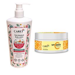 CARET ORGANIC Set Of 2  Nourishing Cream- 100 g & Total Moisture Body Lotion- 200 ml-8