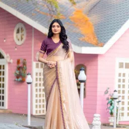 VRAGI Embellished Embroidered Tissue Saree-image-70