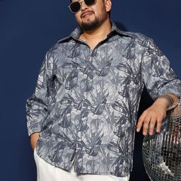 Instafab Plus Men Comfort Relaxed Fit Floral Printed Spread Collar Casual Shirt-picture-21