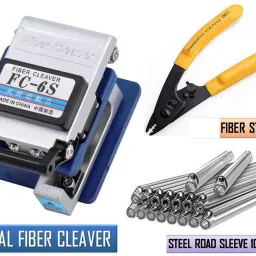 Optical Fiber Cleaver Ftth Network Instrument with Stripper and 100 Sleeves FC6S With CFS3 With Sleeves Wire Cutter-10