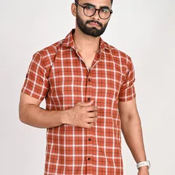 Tanip Men Comfort Sheer Checked Casual Shirt-picture-31