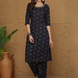 Anouk Women Floral Embroidered Regular Kurta with Trousers-image-15