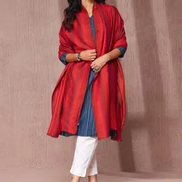 Fabindia Striped Woven Design Woollen Shawl-image-24