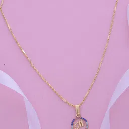 Ramdev Art Fashion Jwellery Gold-Plated M-Letter Pendants with Chains-image-23