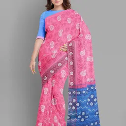 The Chennai Silks Ethnic Motifs Linen Blend Bhagalpuri Saree-picture-23