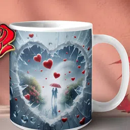 Phirki Studio White & Grey Printed Ceramic Glossy Mugs Set of Cups and Mugs-8