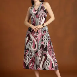 Anouk Abstract Printed A-Line Midi Dress-image-16