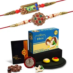 DeoDap Unisex 4 Pieces Rakhi Gift Set-40