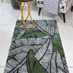 Saral Home Green Abstract Anti-Skid Polyester Carpet-16