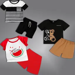 HELPOM Unisex Kids Printed T-shirt with Shorts-picture-34
