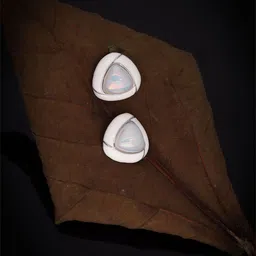 Brado Jewellery Silver-Plated Artificial Stones Studded Triangular Shaped Studs-9