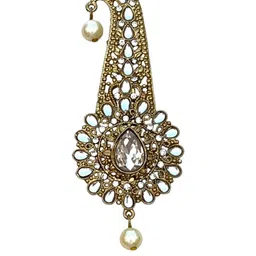 FURE Unisex Bronze Drop Shaped Artificial Stones and Beads Ethnic Classic Kilangi Brooch-picture-17