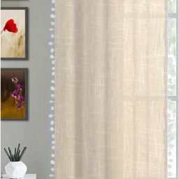 213 cm (7 ft) Cotton Transparent Door Curtain Single Curtain-image-46