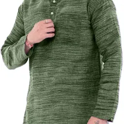 Men Khadi Cotton Kurta Pyjama Set-image-81