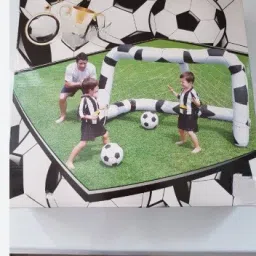 Inflatable Soccer Net : Sports, Fitness (Multicolor) With Free Pump Inflatable Hoppers & Bouncer-44