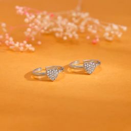 Sterling Silver Zircon Rhodium Plated Toe Ring-image-33