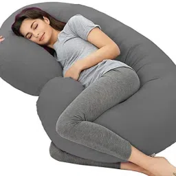 Microfibre, Polyester Fibre Solid Pregnancy Pillow Pack of 1-image-21