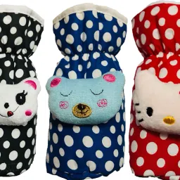 High Quality Daily use attractive Teddy Cotton Bottle Cover (Multicolor)-image-32