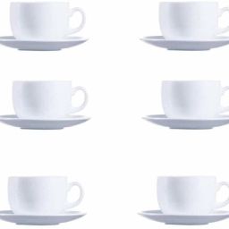 Pack of 12 Glass Glass Cup And Saucer - 12 Pieces, White, 160 ml-image-7