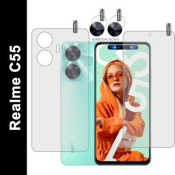 GARUDA GLASS Front and Back Screen Guard for REALME C55 With Camera Lens Protector-image-55