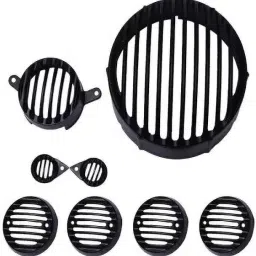 Metal Head Light Tail light Indicator Set Cover Parking Set For Bullet Bike Headlight Grill-12