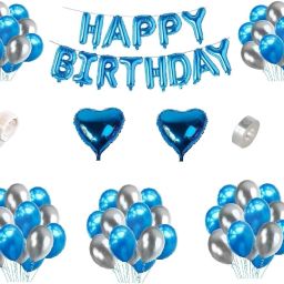 Blue & Silver Birthday Decoration Kit - Best For Boys,Girls & Kids-image-57