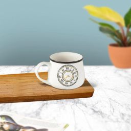 Pack of 6 Ceramic Clock Tea & Coffee Cups | 200ML Each | Elegant Matte Finish | Microwave Safe-image-50