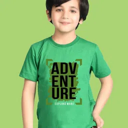 NUSYL Boys Typography Printed Round Neck Cotton Oversized T-shirt-23