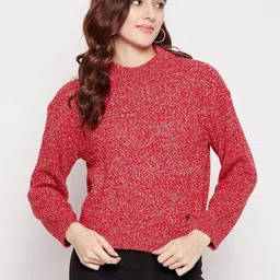 Duke Women Woollen Mock Neck Long Sleeves Pullover-image-33