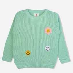 Bodycare Girls Floral & Smiley Appliqued Woollen Pullover-picture-23