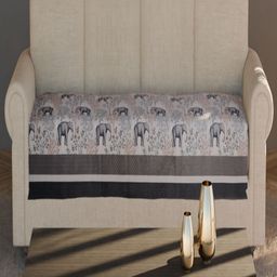 Fashion Throw Beige & Grey Printed Velvet 1 Piece Sofa Cover-image-74